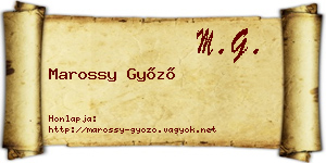 Marossy Győző névjegykártya